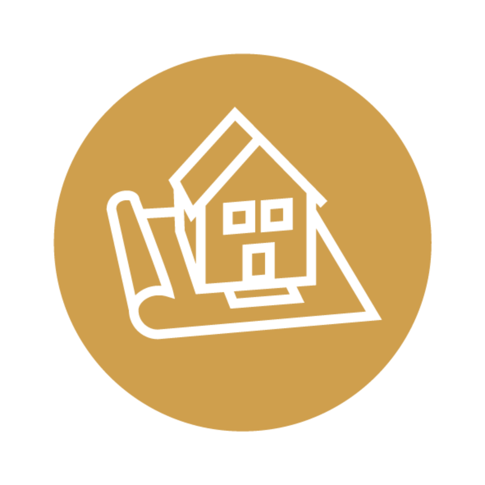 mini house on a paper containing barndominium plans icon