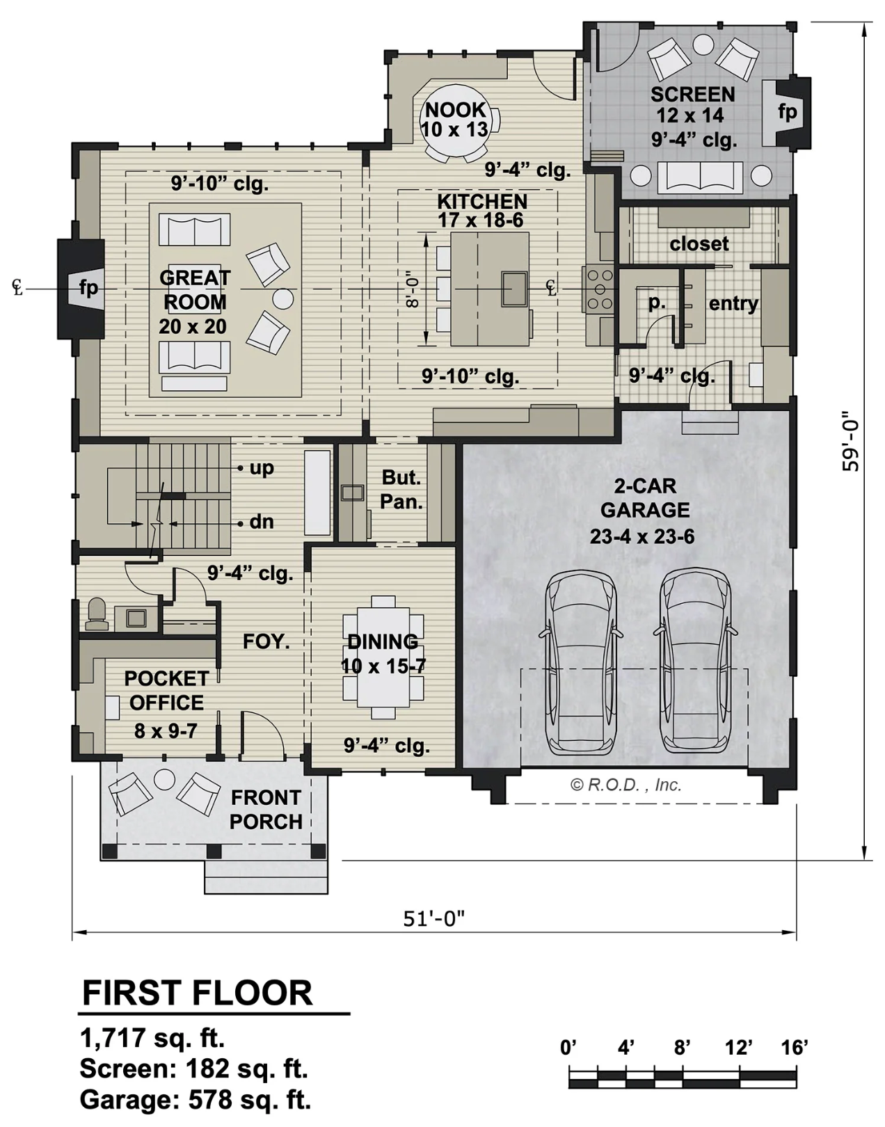 A floor plan of a house shows the first floor