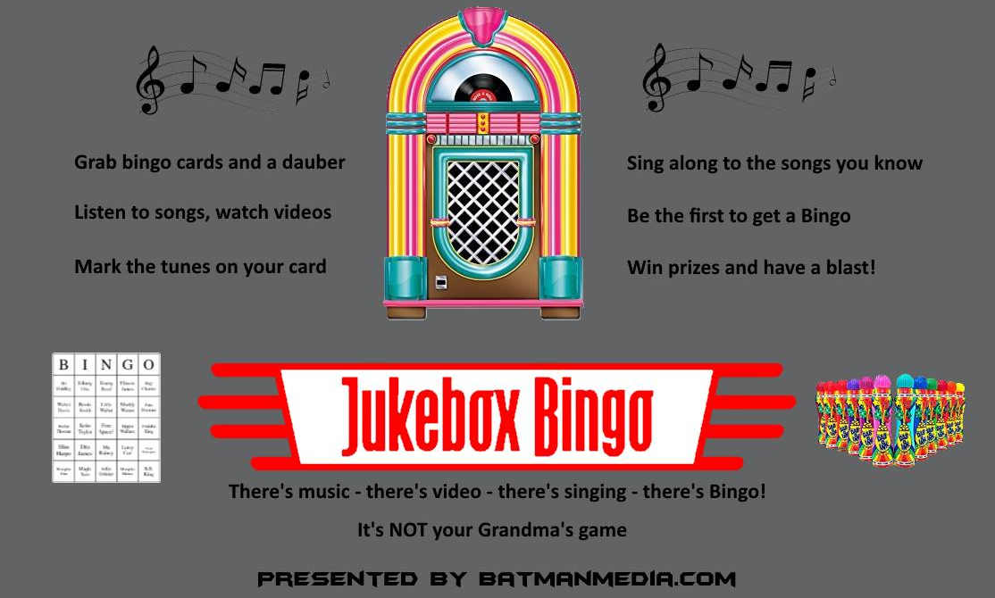 Jukebox bingo flyer for January 23rd event