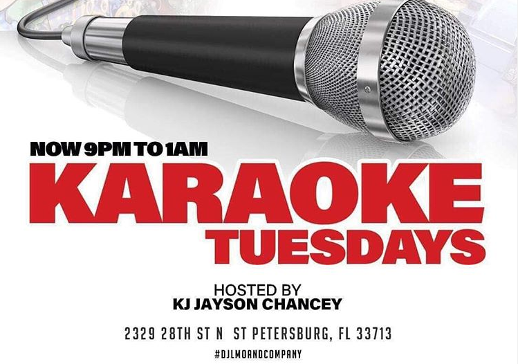 karoake tuesdays flyer with microphone