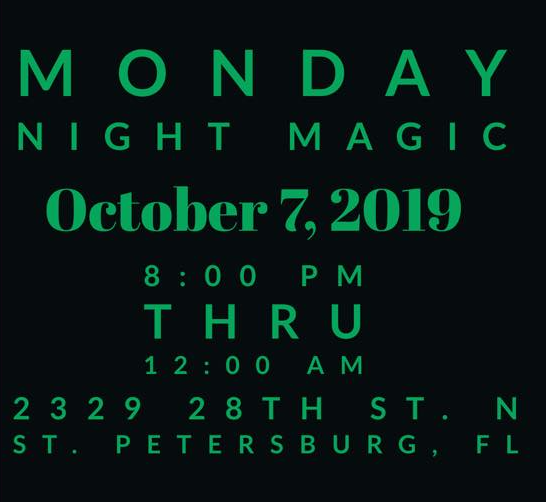 flyer for magic show at the Vortex October 7th