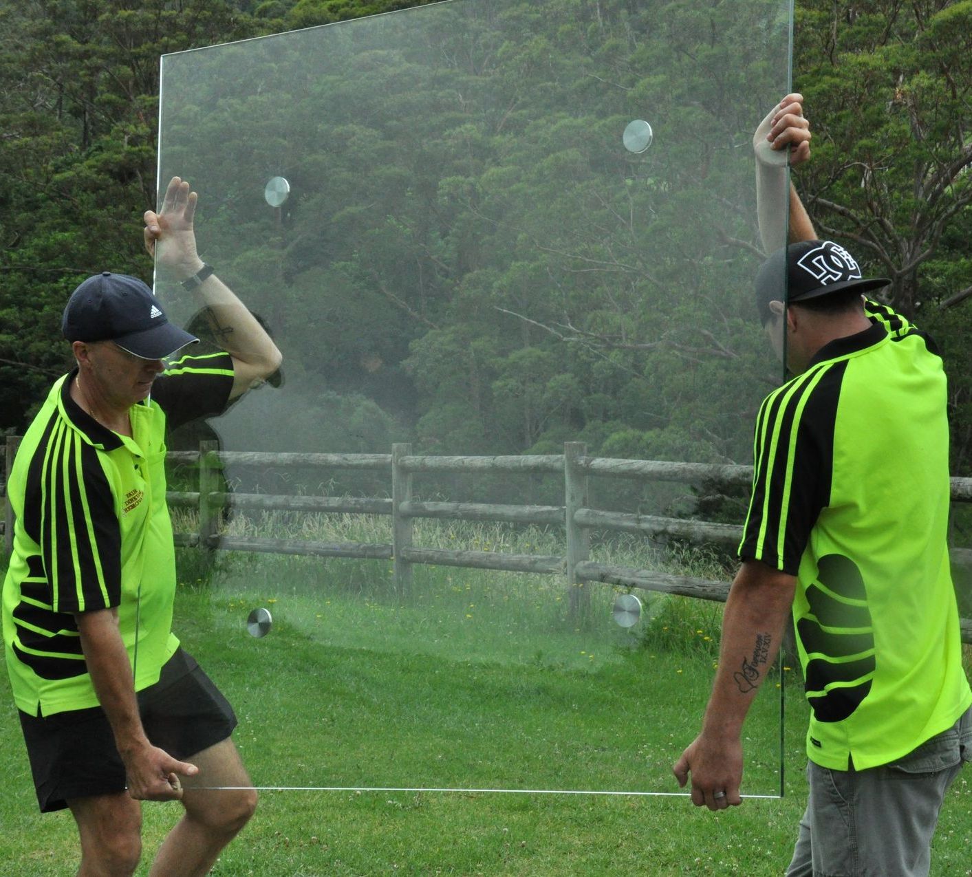 Two Men Moving Glass — Fairdinkum Removals In Nowra, NSW