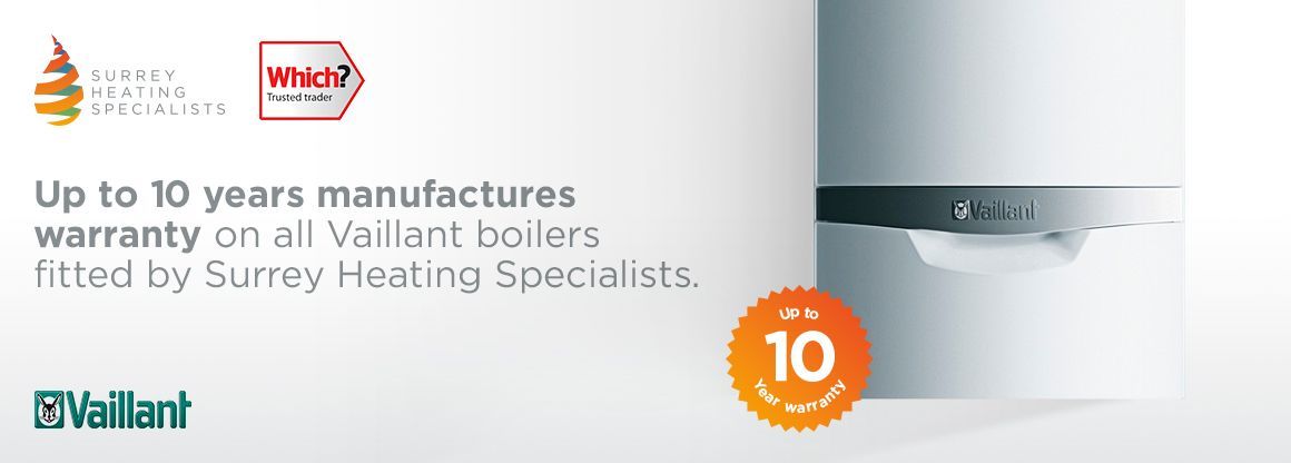 Up to 10 years manufacturer warranty on fitted Vaillant Boilers