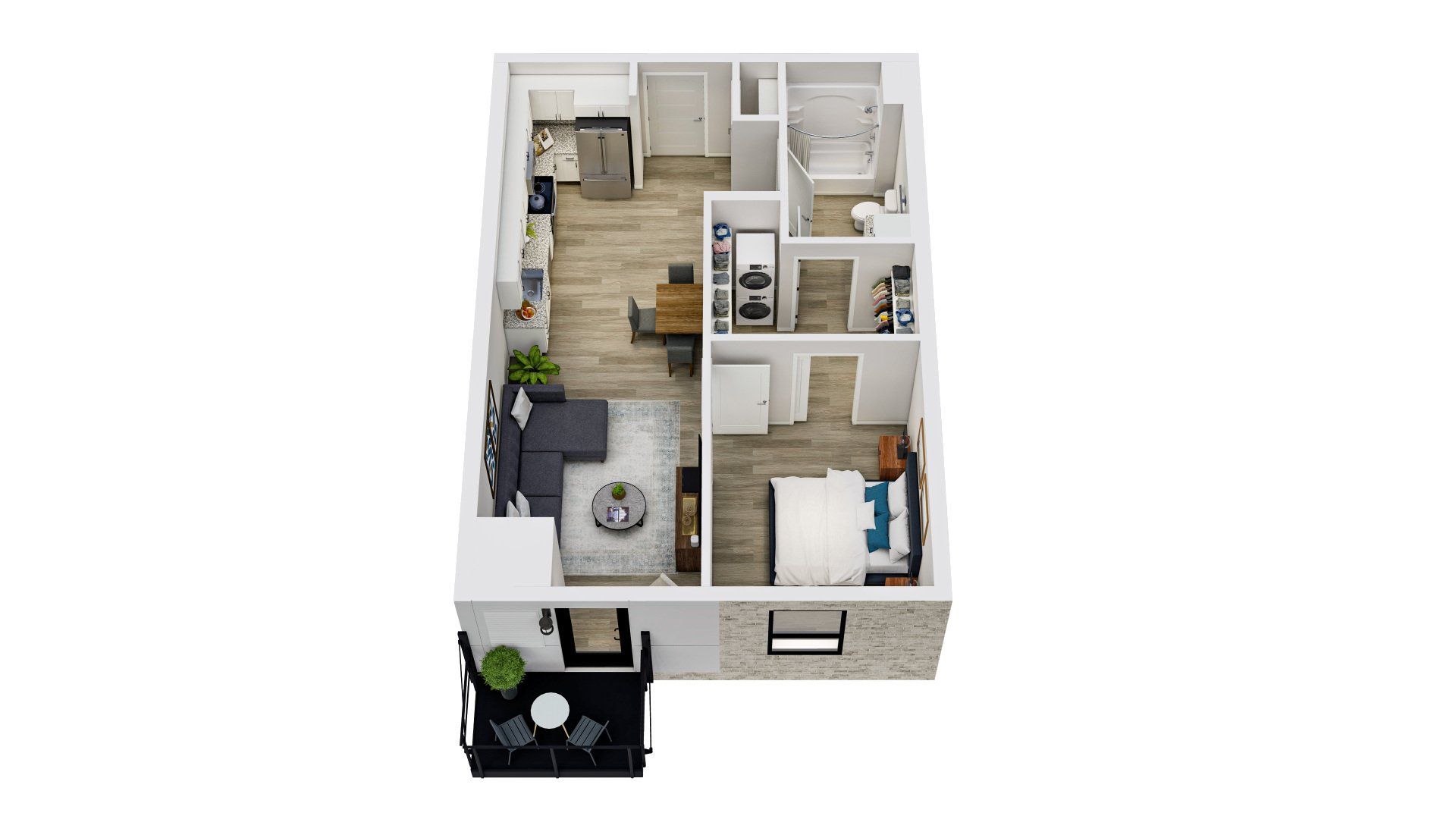 Floor Plan - 1 Bed / 1 Bath - Plan B