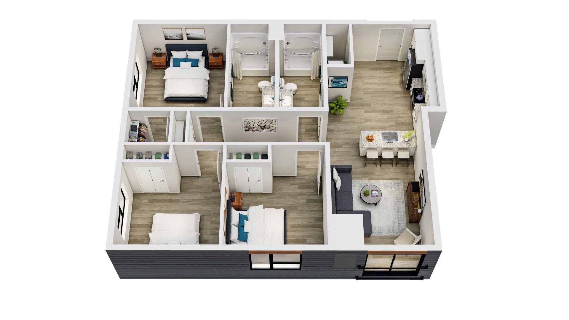 Floor Plan - 3 Bed / 2 Bath - Plan B