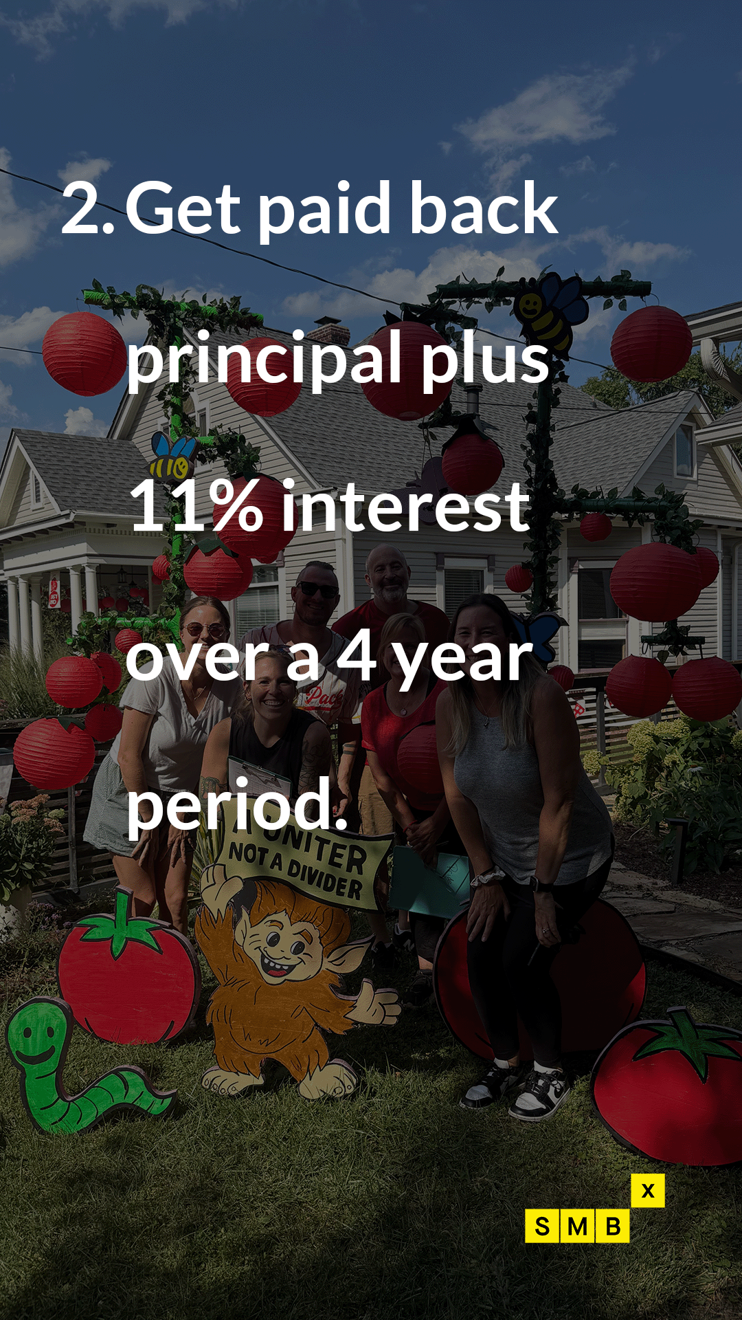 SMBX Instagram story - Get paid to support a small business while earning passive income