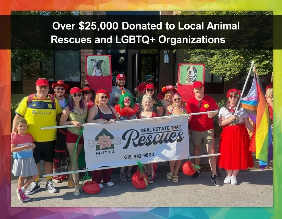 Muttz Realty team donating at parade