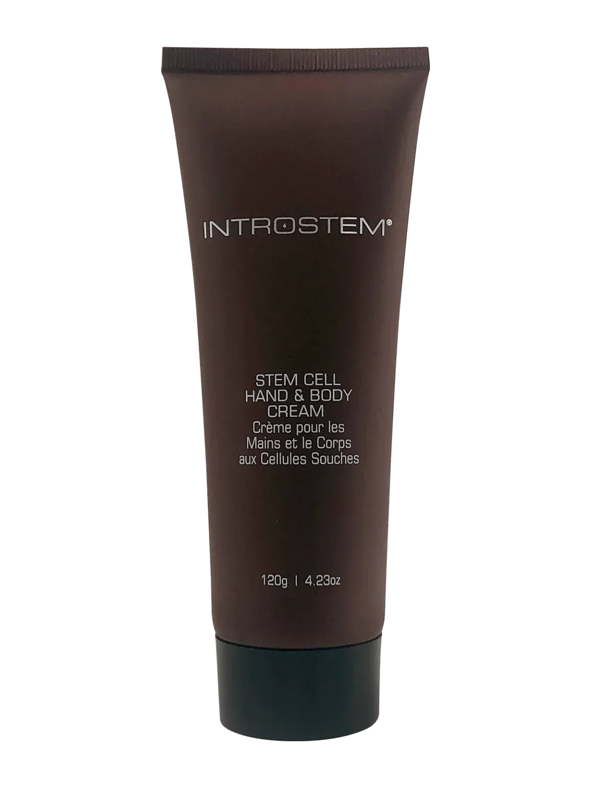 Brown tube of IntroStem hand and body cream.