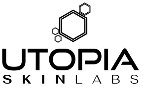 Logo for Utopia Skin Labs with geometric shapes above the brand name.