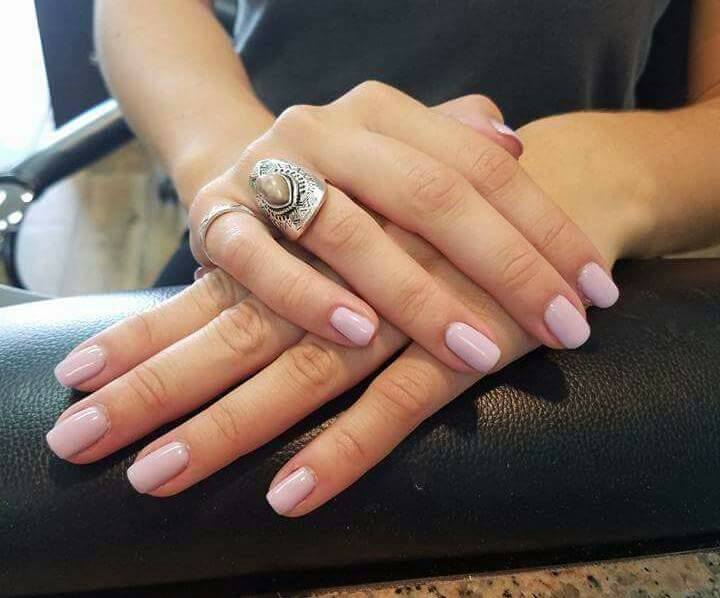 pale pink manicure