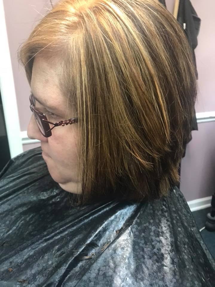 Wendy Copper Blonde and cocoa left face