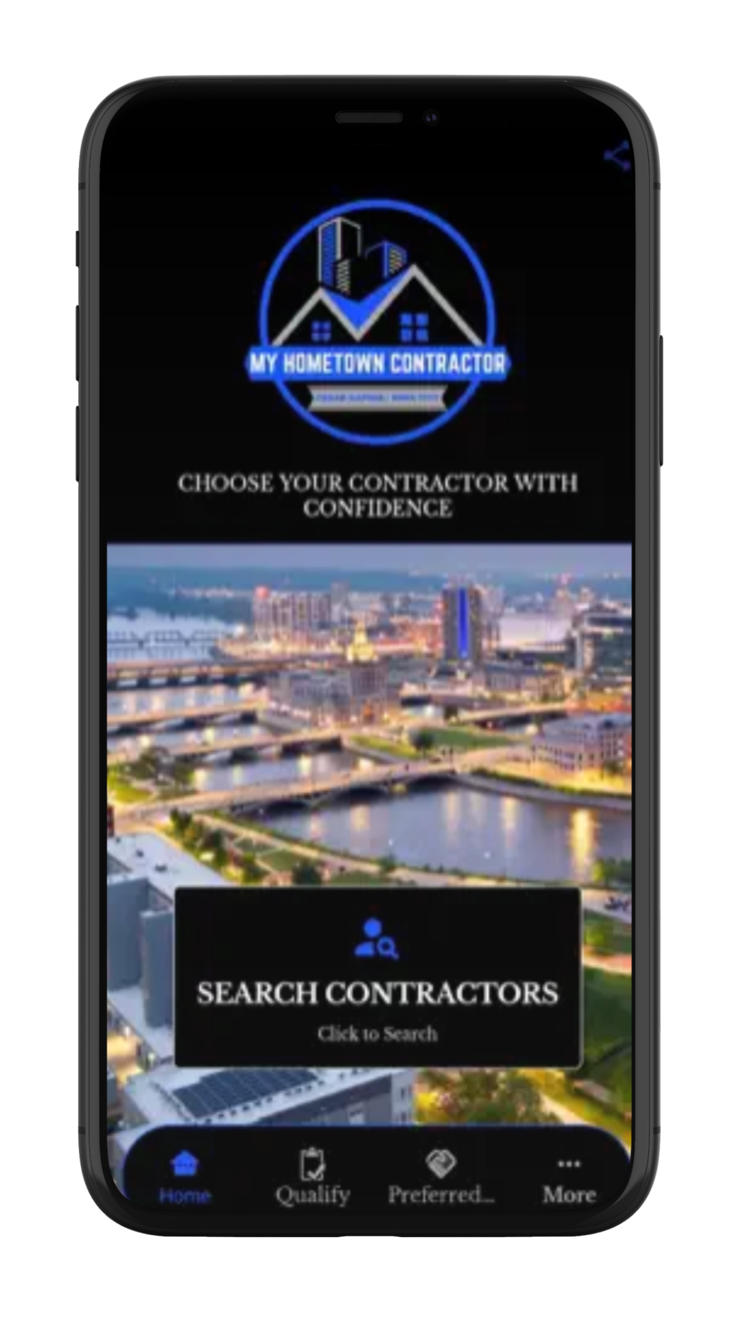 Mobile app homepage: