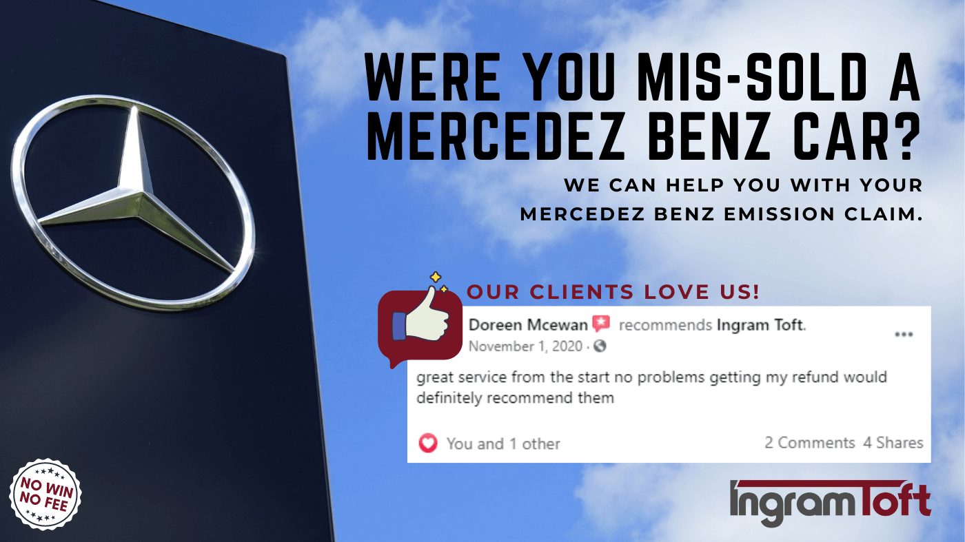An advertisement for a mercedes benz car that says were you mis sold a mercedes benz car