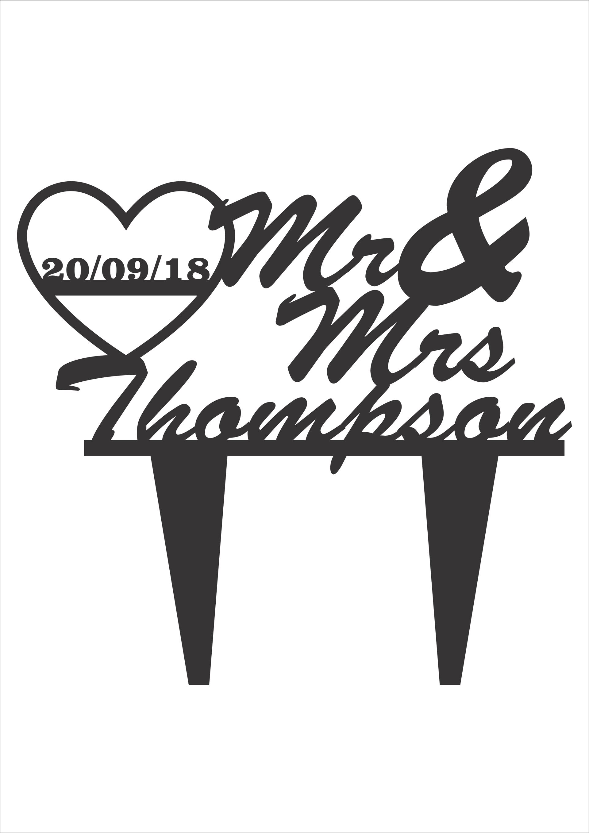 Cake Topper (Thompson) — Engraving Services in North Rockhampton, QLD