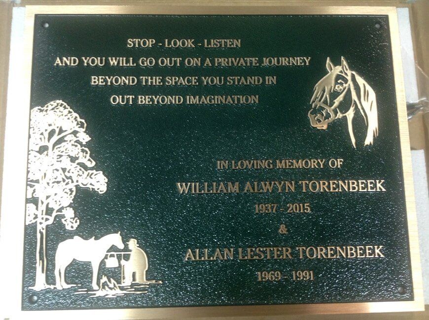 Torenbeek Plaque — Rockhampton Trophy Centre & Engraving in North Rockhampton, QLD