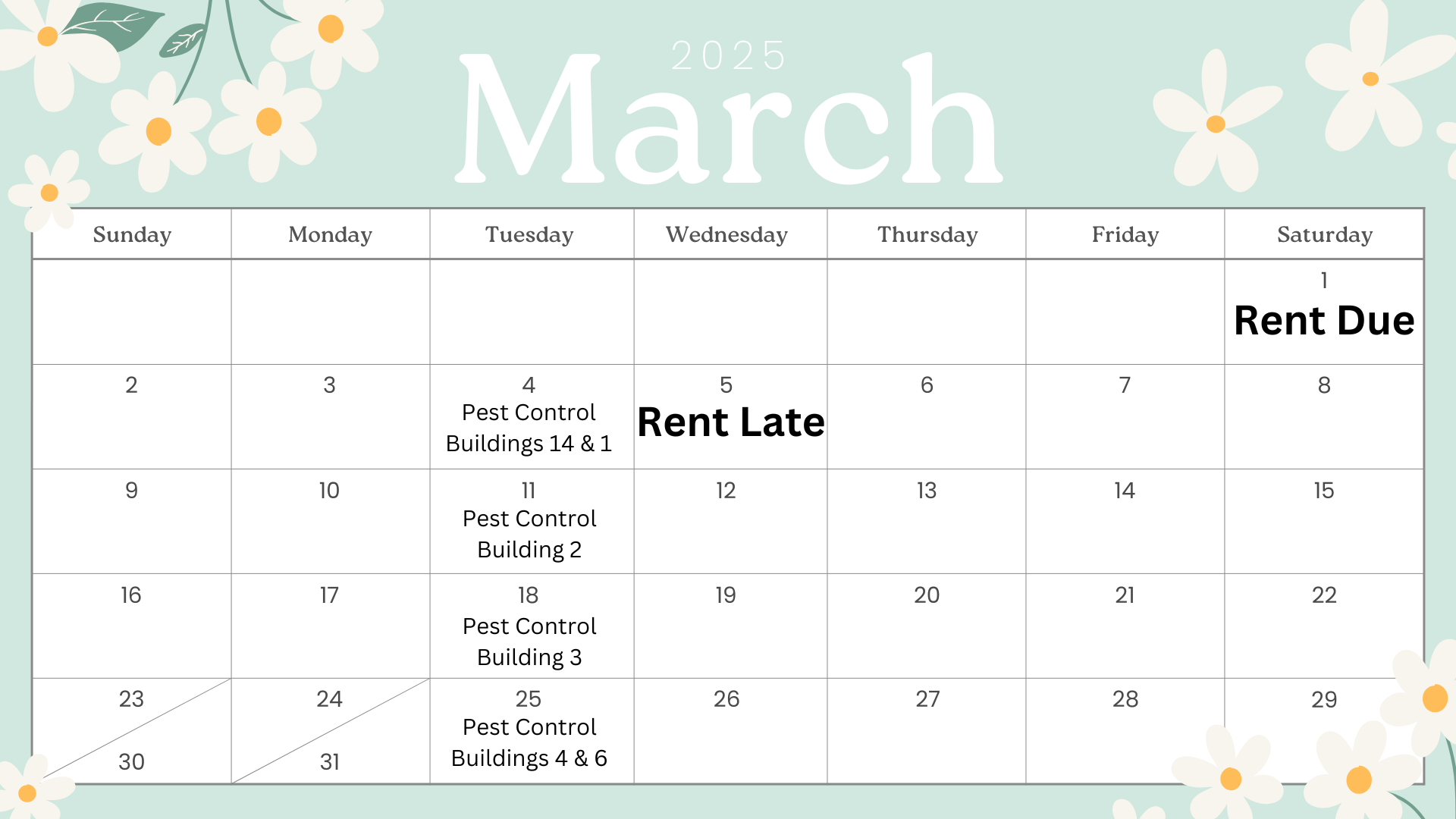 March Calendar