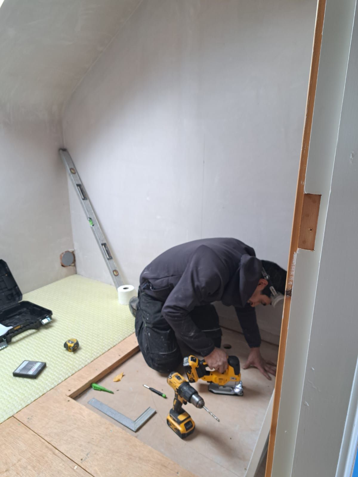 bathroom renovation shower tray installation plumbing waste