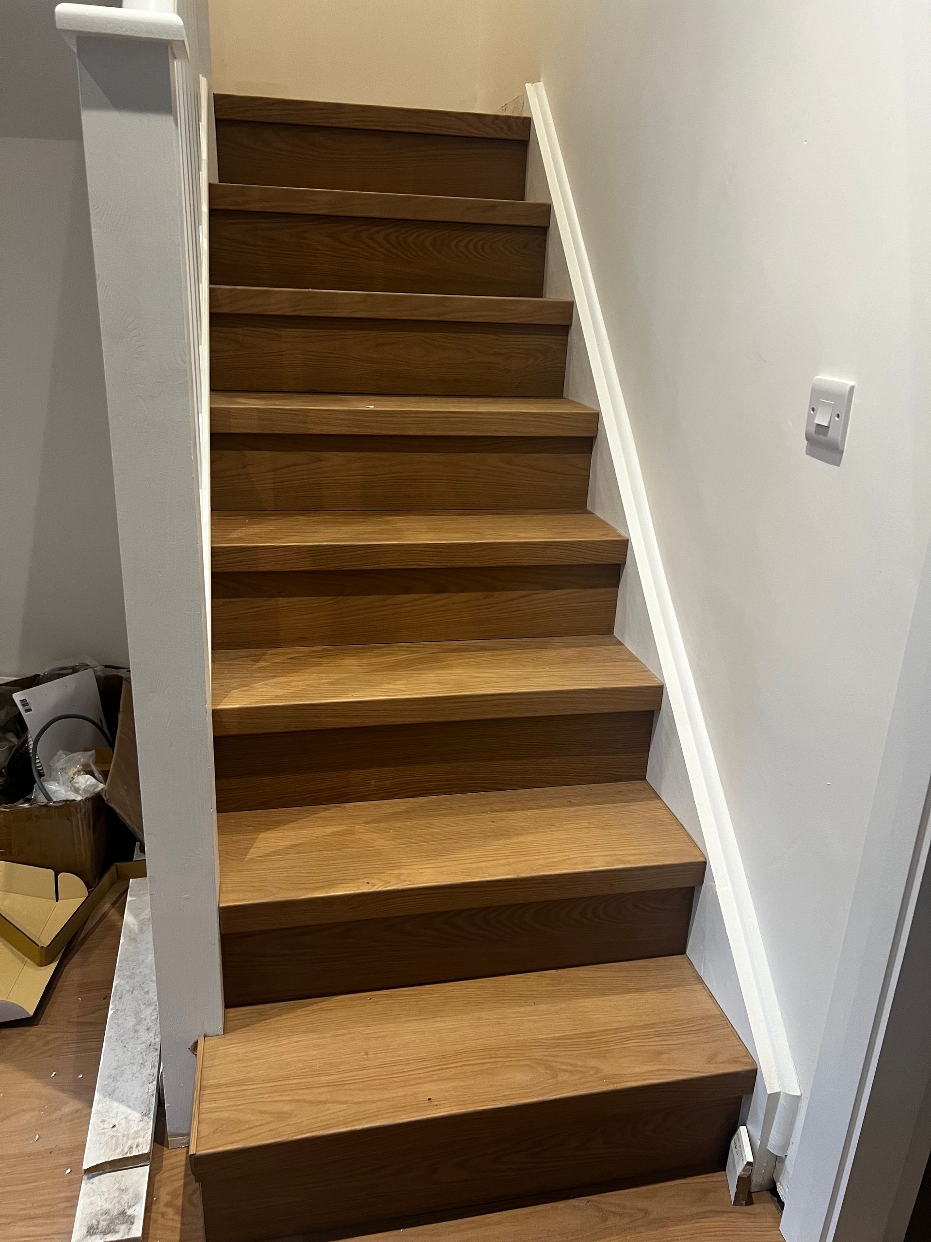 lvt installation in stair material from quick step
