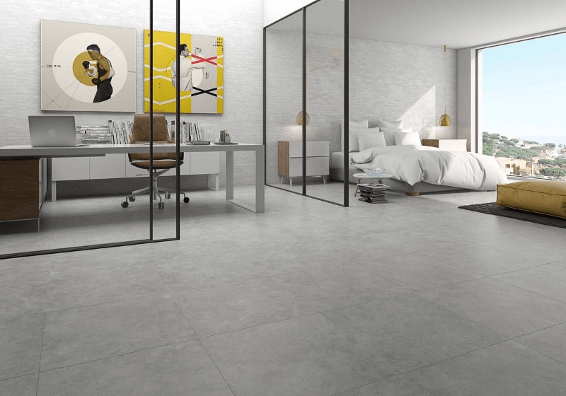 Carrelage pierre gris