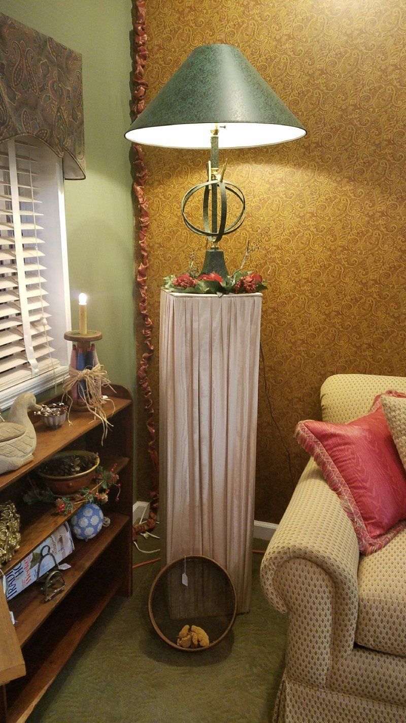 lampshade in a corner of a room