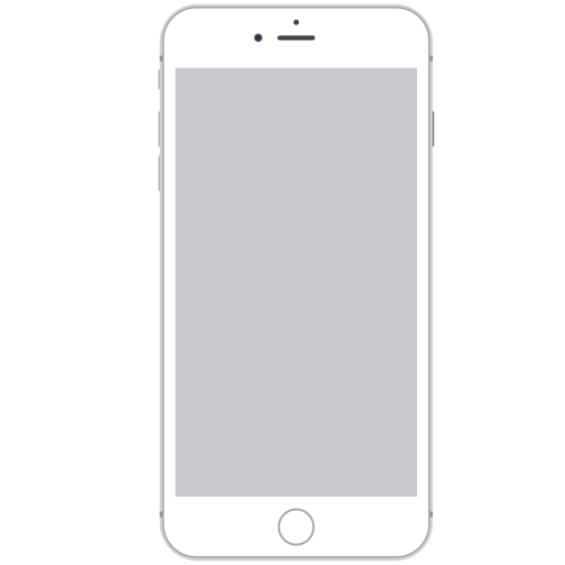 White iPhone with gray screen.