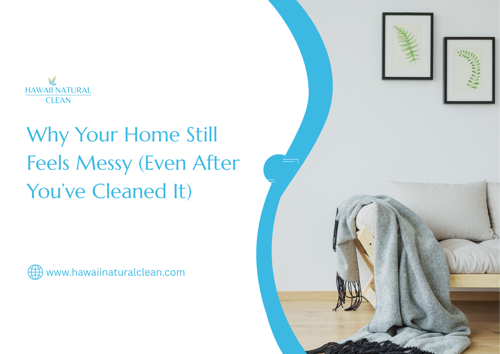 Clean modern living room, text 