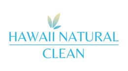 Hawaii Natural Clean logo with a blue and yellow leaf design above text.