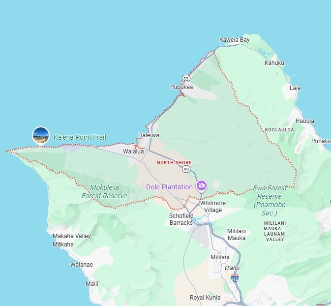 Map of Kohala, Hawaii, showing roads, towns, coastline, and mountains.