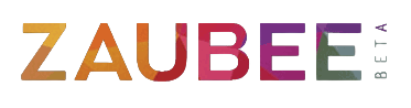 ZAUBEE logo with colorful text and 