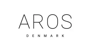 AROS-logo i sort tekst med 