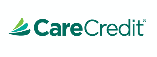 CareCredit logo with green abstract swoosh icon and teal wordmark