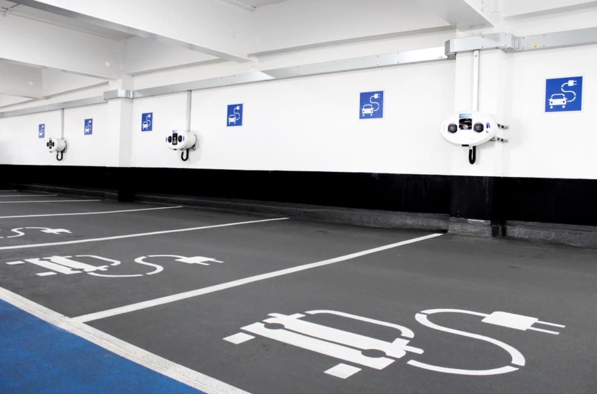 A Parking Garage With A EV Sign On The Wall — Ultra Mechanics In Warana, QLD