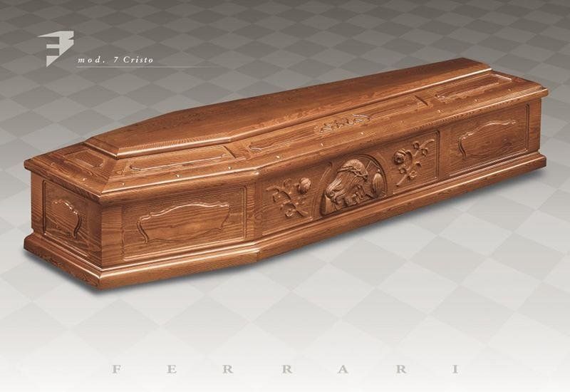 cofano funebre con decorazioni laterali