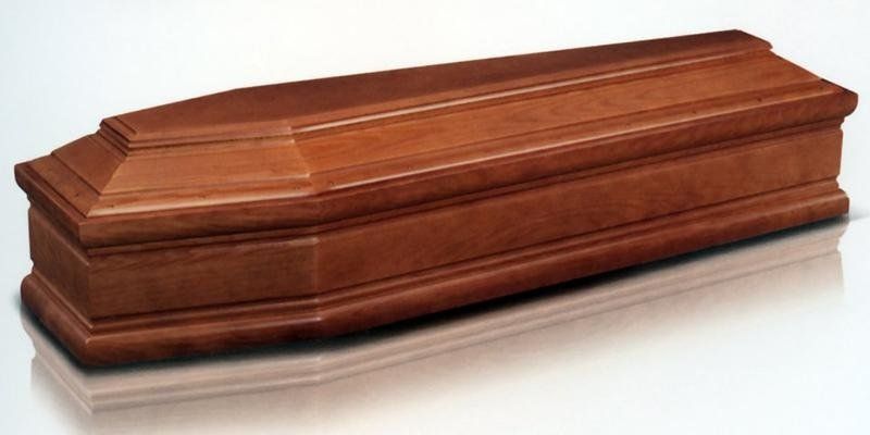 cofano funebre in legno scuro