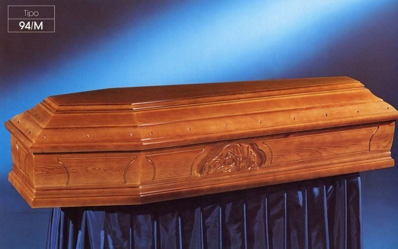 cofano funebre in legno con decorazioni