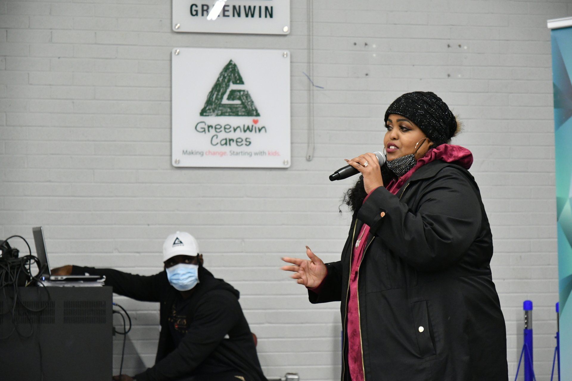 Sarah Ali making a speech