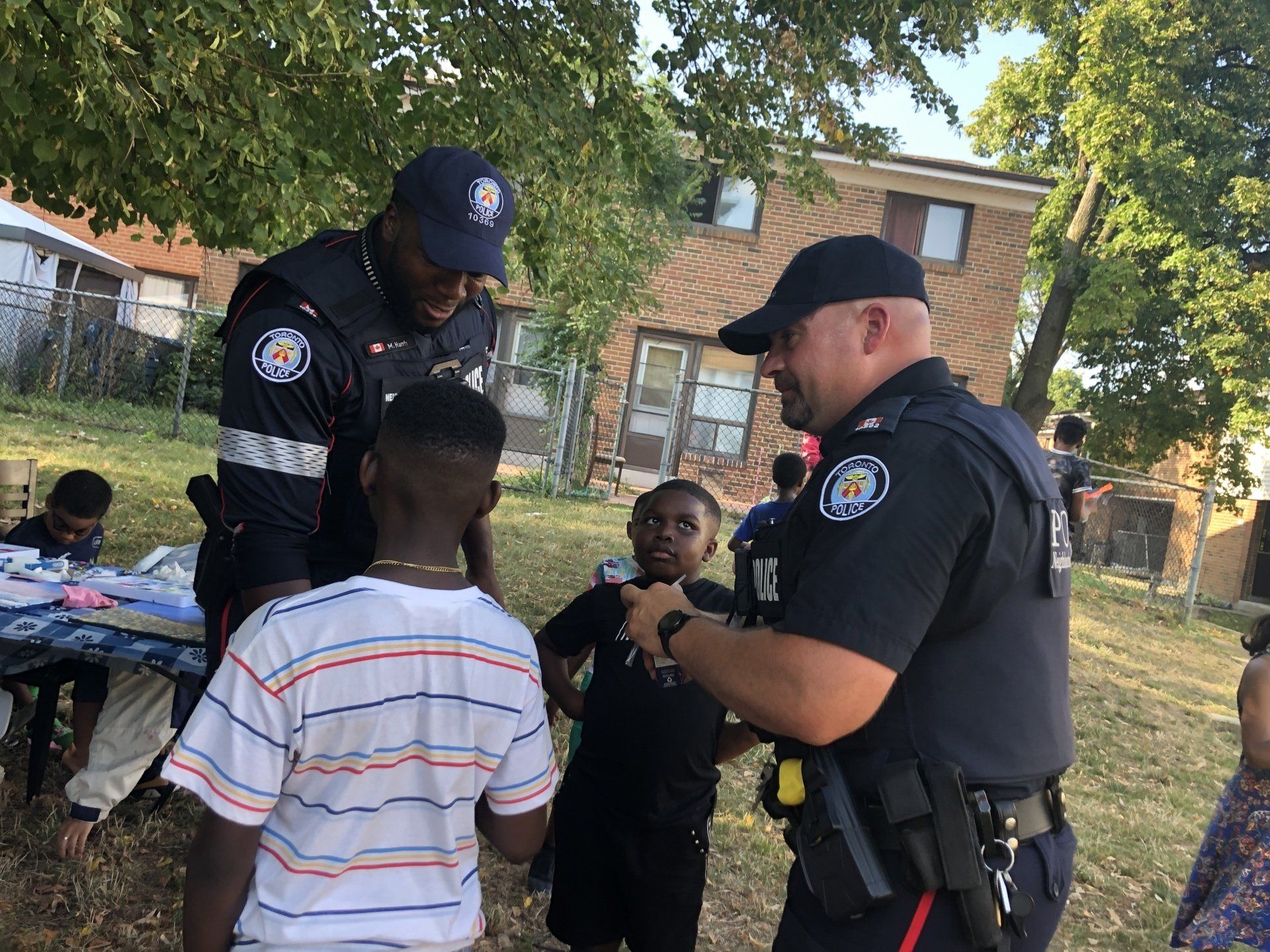 NCOs talking with youth