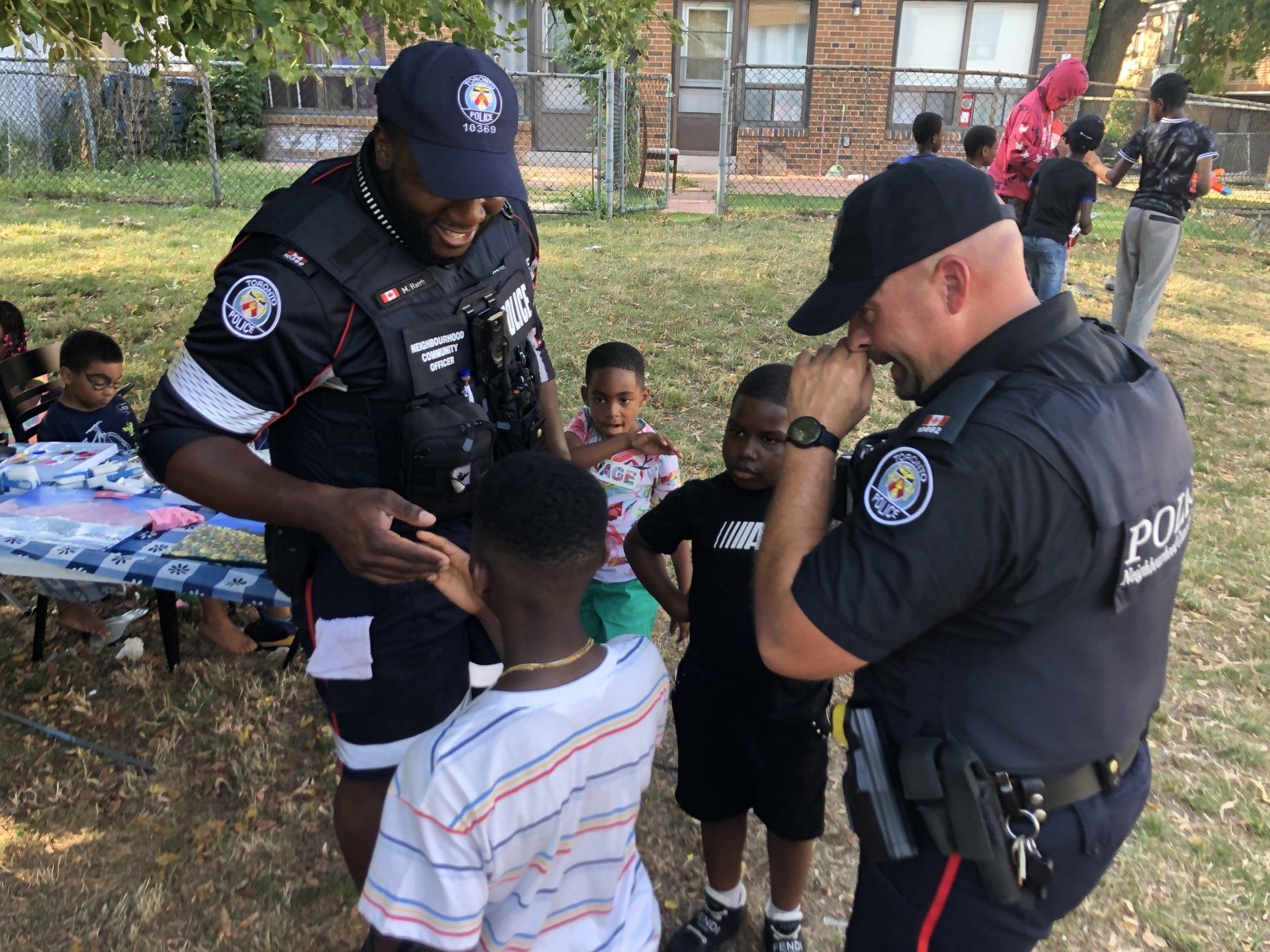 NCOs talking with youth