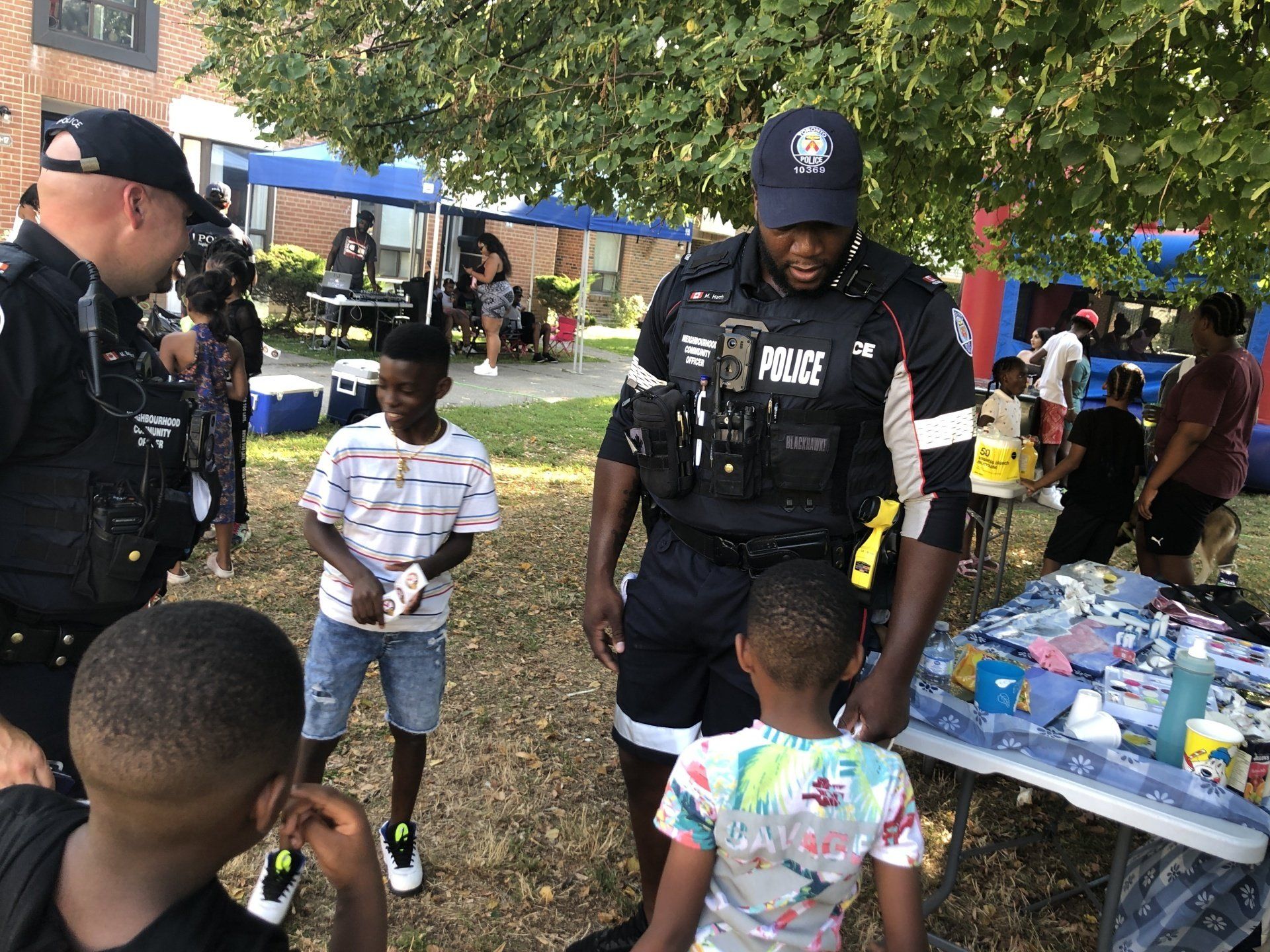 NCOs talking with youth