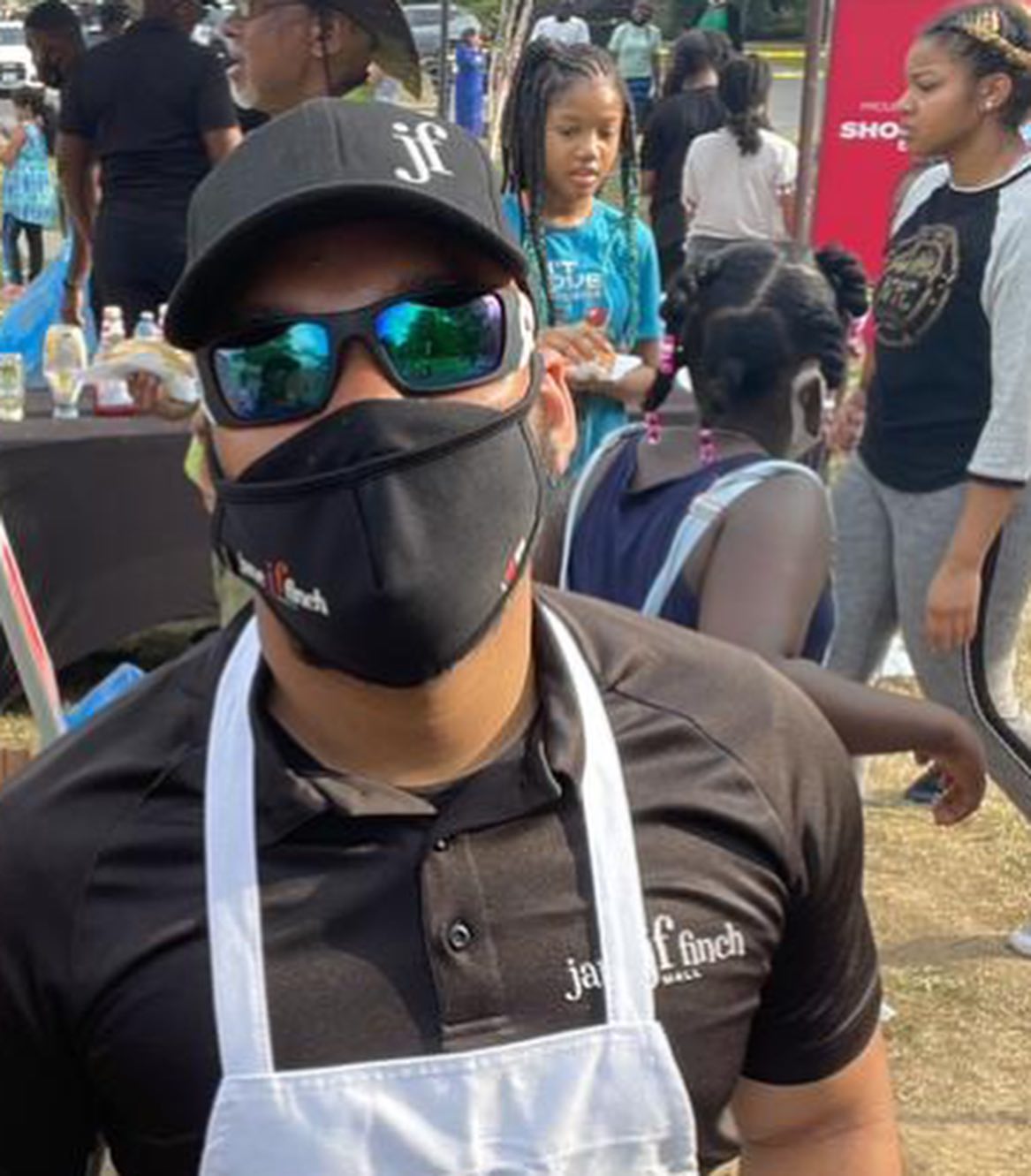 Security personnel barbecuing