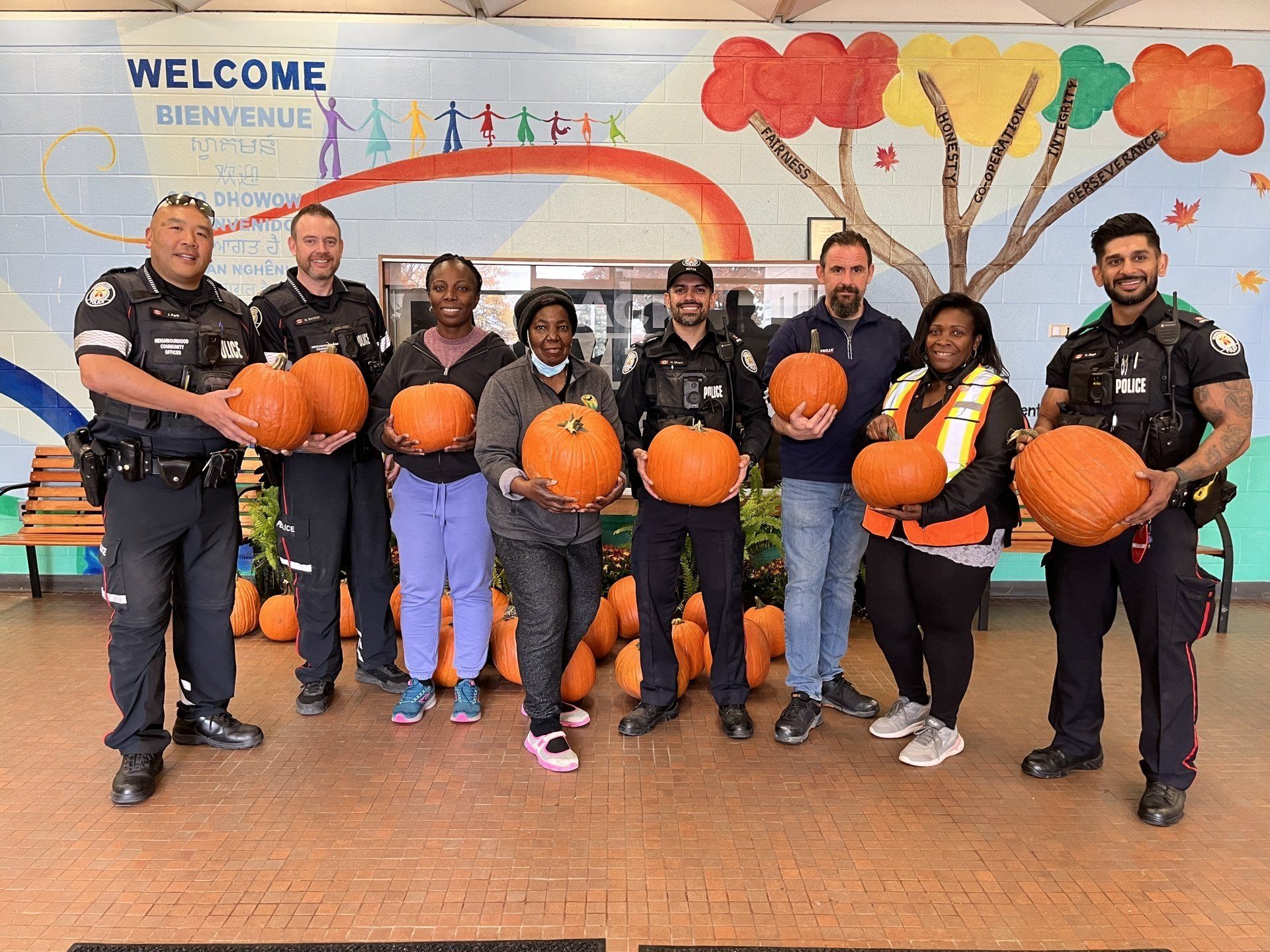 Photo of with staff and officers