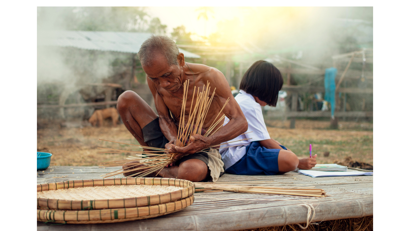 A child with her family in a remote area in Thailand.