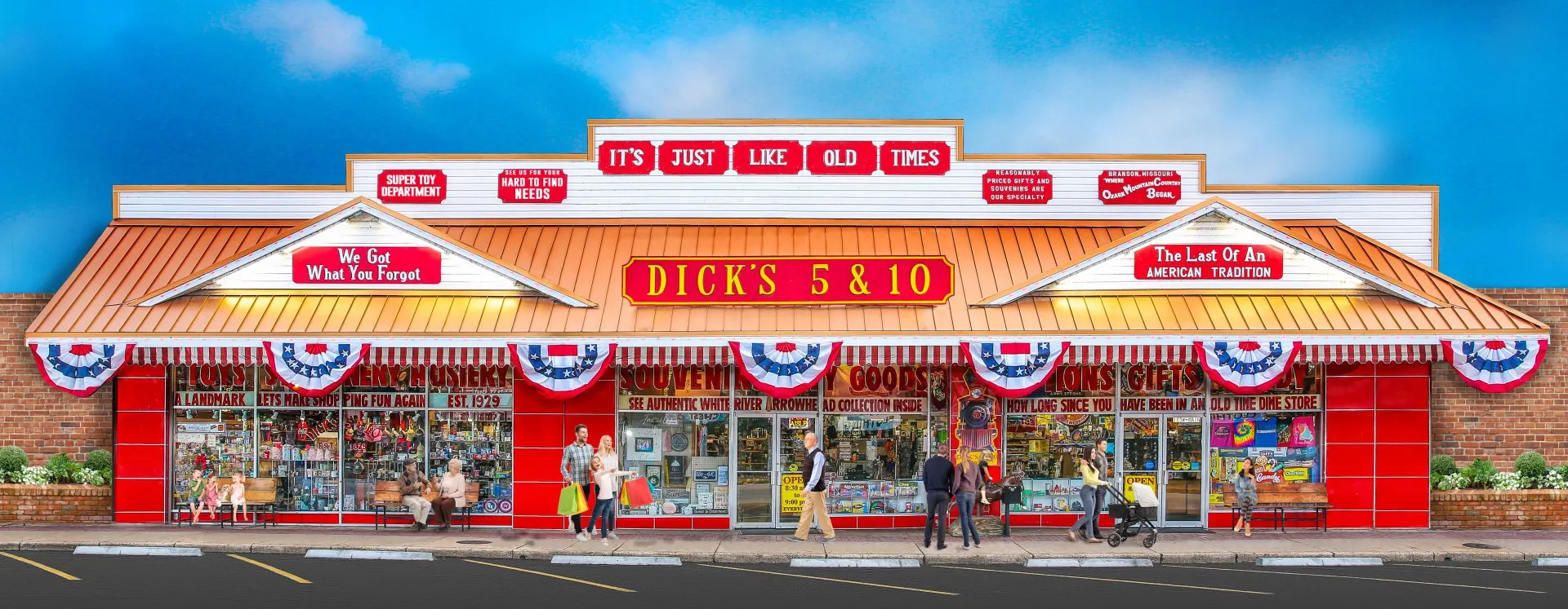 dicks 5 and 10 front of store
