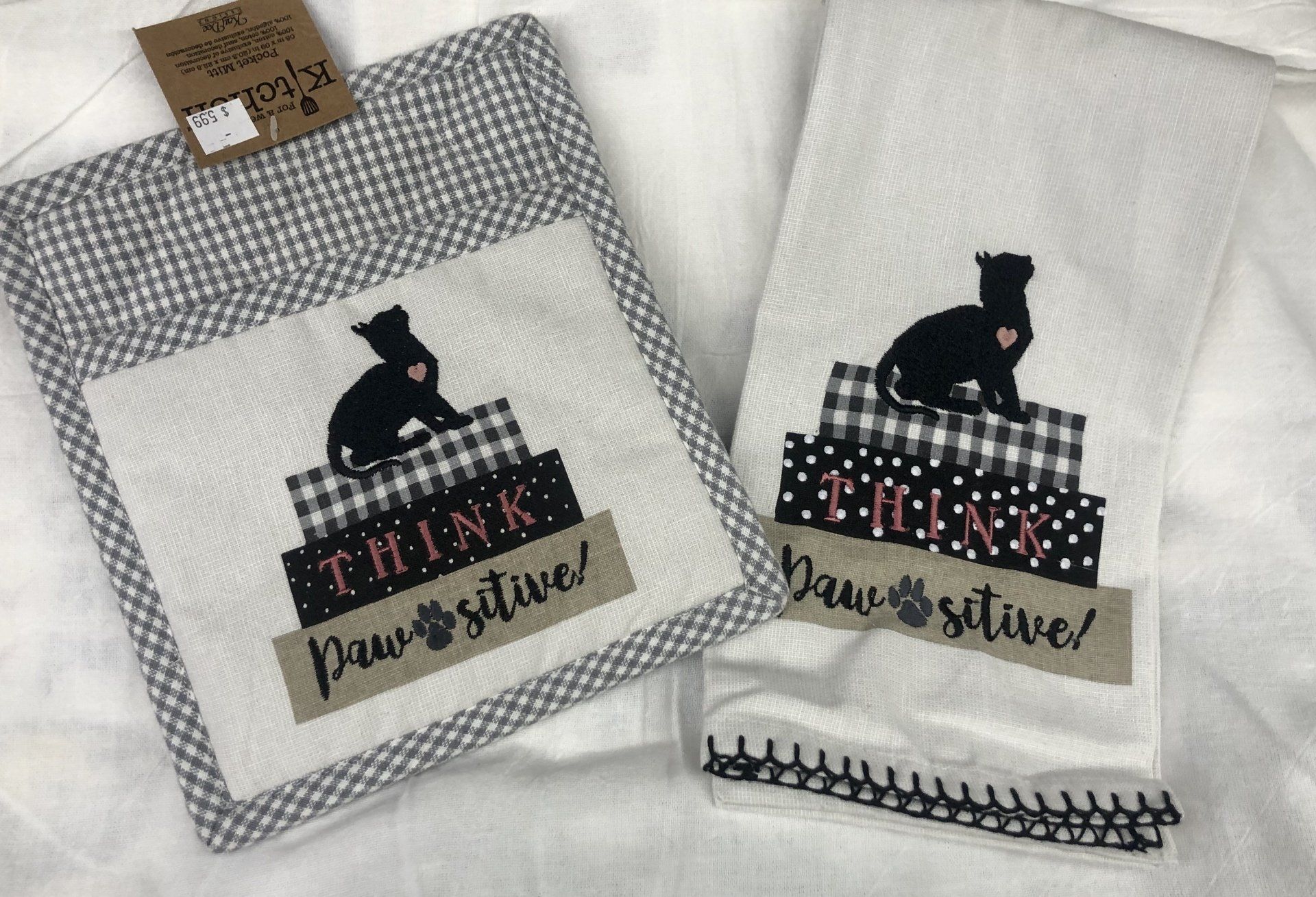 cat kitchen towels