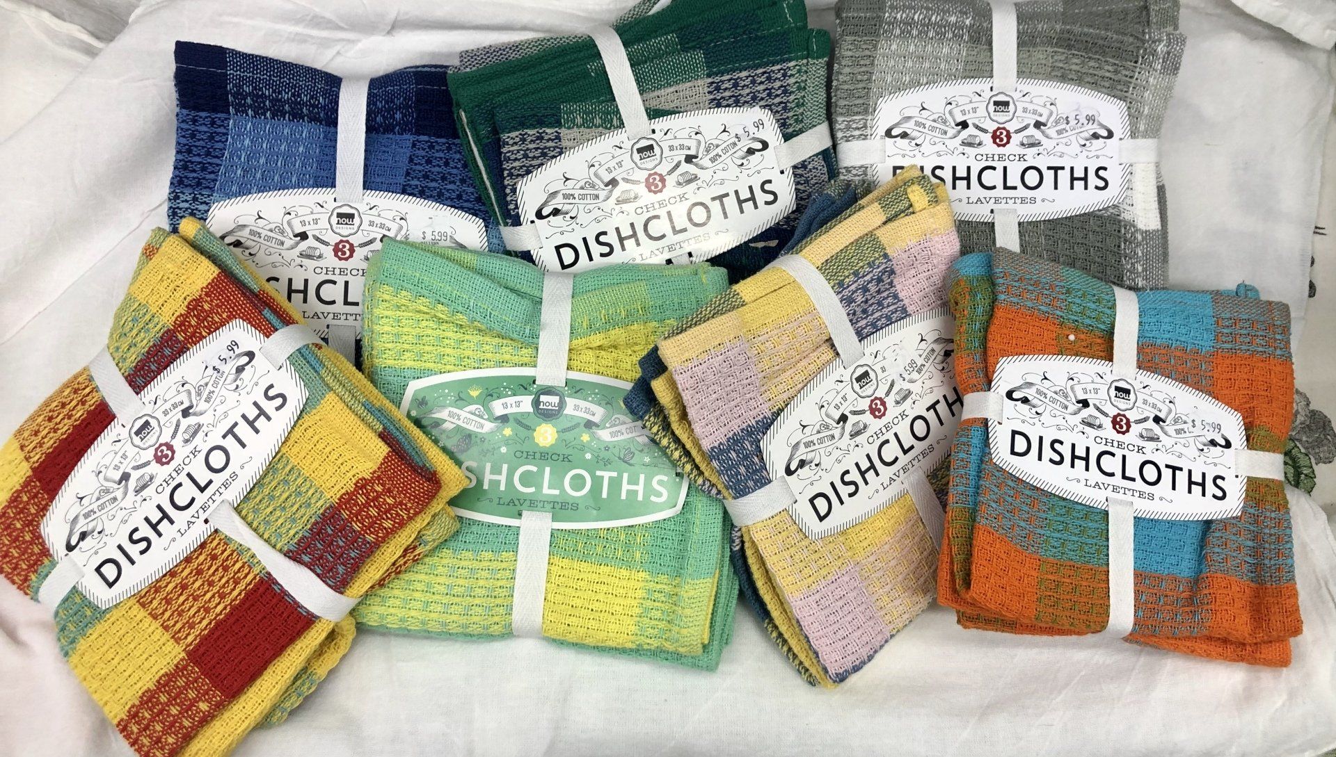 colorful dishcloths