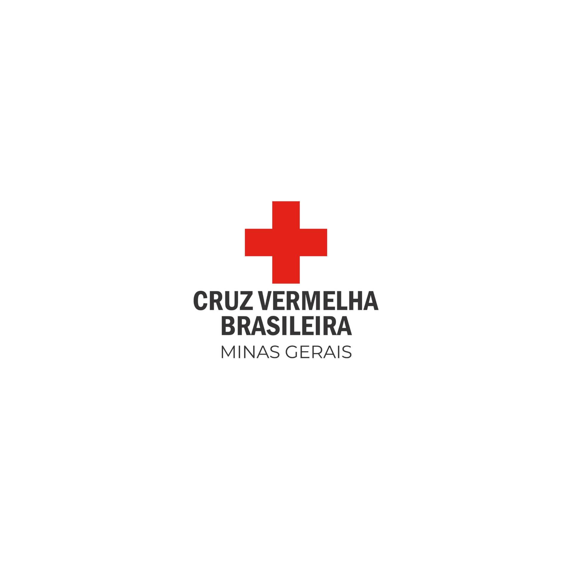The logo for cruz vermelha brasileira minas gerais is a red cross on a white background.