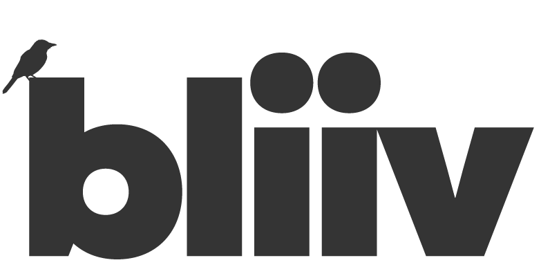 Um logotipo em preto e branco para uma empresa chamada bliiv