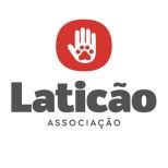 Logotipo de uma empresa chamada laticao associação com impressão de mão e pata.