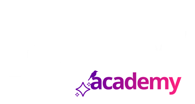 Ilustração de uma mulher com a camisa da Bliiv sentada ao computador Bliiv Academy