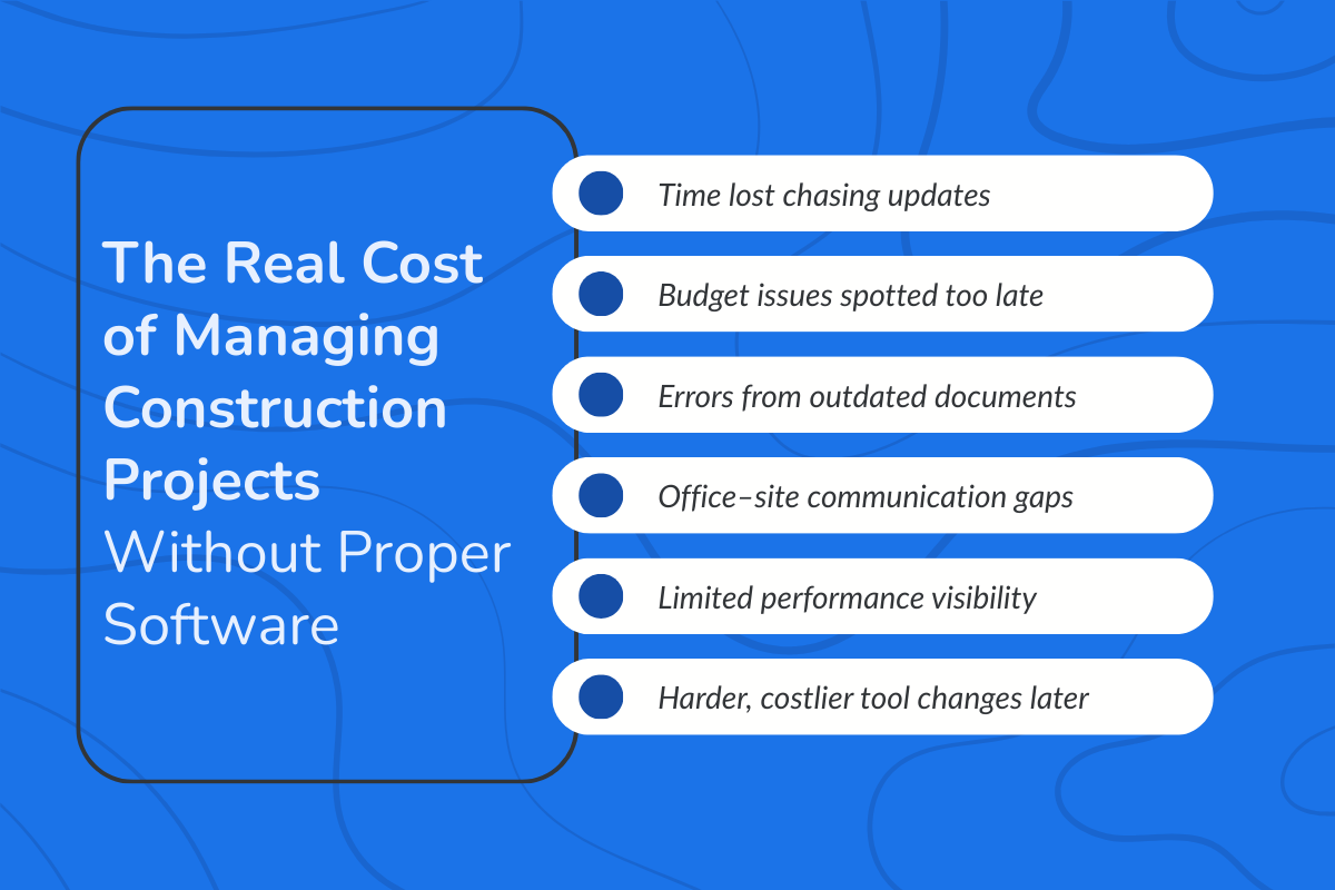 The Real Cost of Managing Construction Projects Without Proper Software